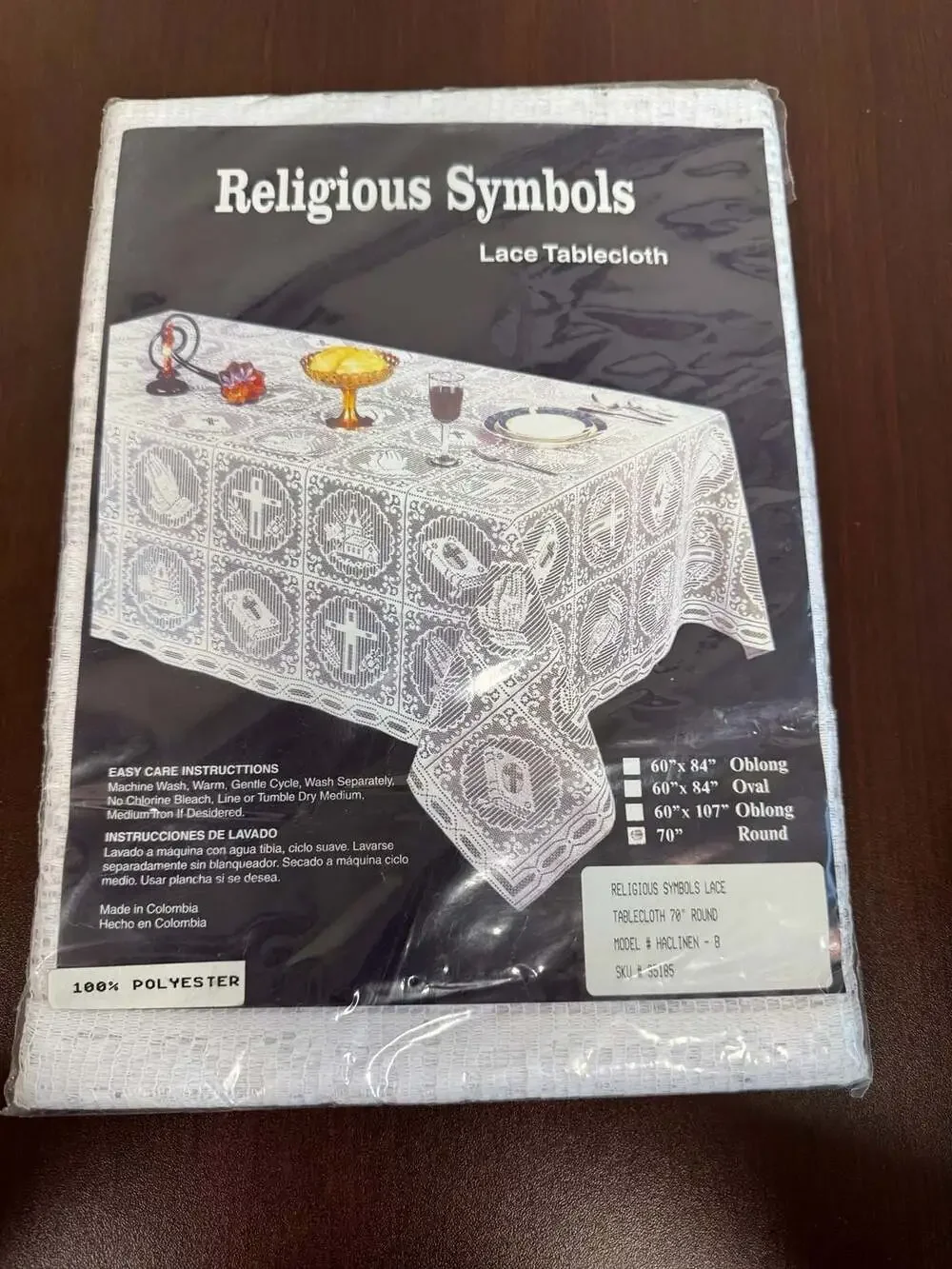 Religious Symbols Lace Tablecloth 70